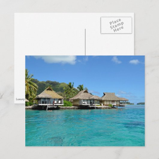Postkarte der Moorea-Bungalows (Vorne/Hinten)