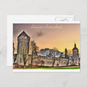 Postkarte der Musegg Mauer in Luzern Schweiz (Vorne/Hinten)