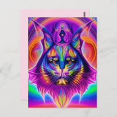 Postkarte der mystischen Katze (Vorne/Hinten)