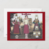 Postkarte der Papierpuppe von Mazedonien (Vorne/Hinten)