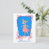 Postkarte der rosa Ballet-Maus (Stehend Vorderseite)