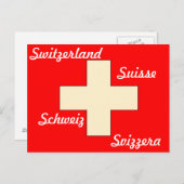 Postkarte der Schweizer Flagge (Vorne/Hinten)