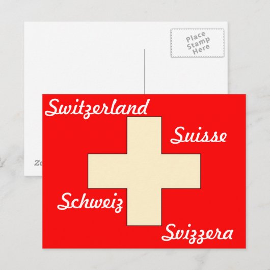 Postkarte der Schweizer Flagge (Vorne/Hinten)