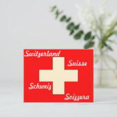 Postkarte der Schweizer Flagge (Stehend Vorderseite)