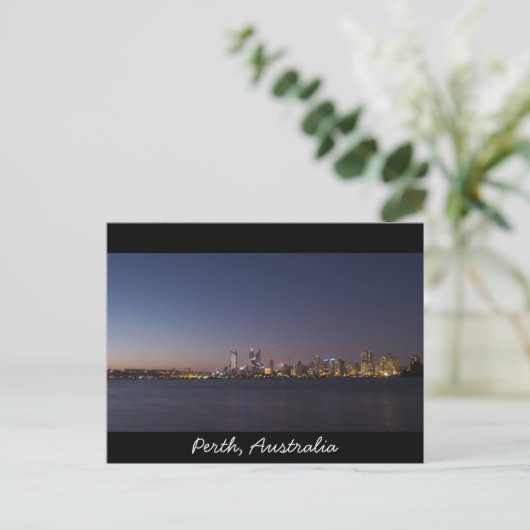 Postkarte der Skyline der Stadt Perth (Stehend Vorderseite)