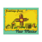 Postkarte der Skyline-Staatsflagge in New Mexico