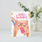 Postkarte der Sommerkatze (Stehend Vorderseite)