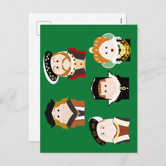 Postkarte der Tudor Monarchi (Vorne/Hinten)