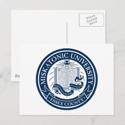 Postkarte der Universität Miskatonic (Vorne/Hinten)