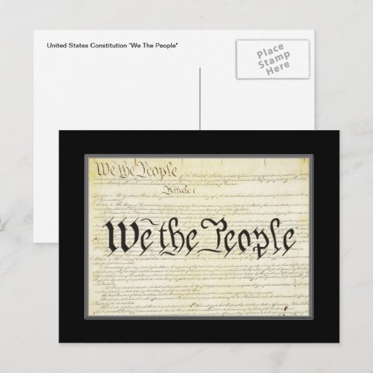 Postkarte der US-Verfassung (Vorne/Hinten)