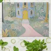 Postkarte der verzauberten Hütte Geschirrtuch (Gefaltet)