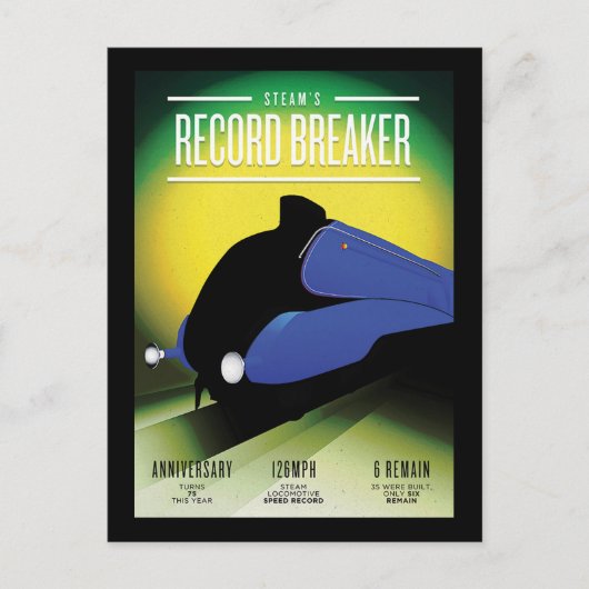 Postkarte der Vintagen Dampflokomotive (Vorderseite)