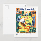 Postkarte der Vintagen Landarmee (Vorne/Hinten)