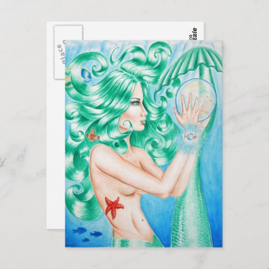 Postkarte der Wassergöttin (Vorne/Hinten)