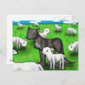 Postkarte "Der Wolf und das Lamm" (Vorne/Hinten)