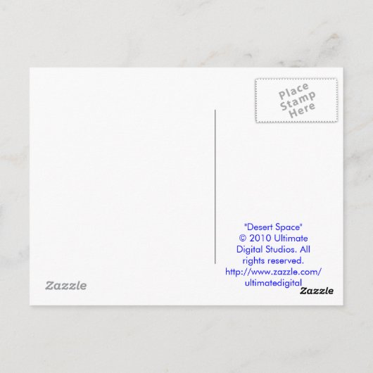 Postkarte der Wüste (Rückseite)