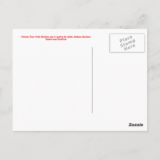 Postkarte des Affen (Rückseite)