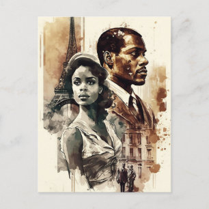 Postkarte des afroamerikanischen Paares der 50er J