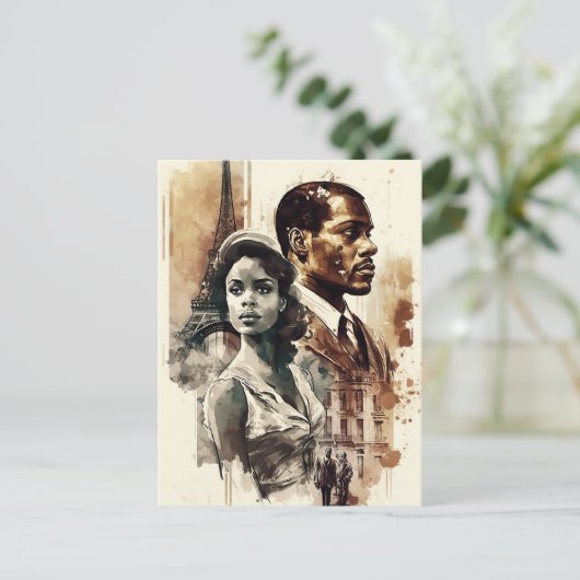 Postkarte des afroamerikanischen Paares der 50er J (Stehend Vorderseite)