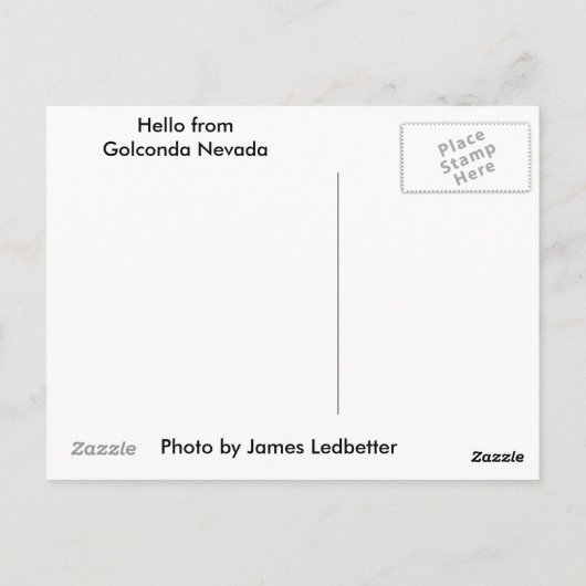 Postkarte des alten Schulhauses in Golconda Nevada (Rückseite)