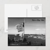 Postkarte des amerikanischen Fotos mit der Flagge  (Vorne/Hinten)