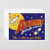 Postkarte des Atomalters: Atomic Dish Detergent (Vorne/Hinten)