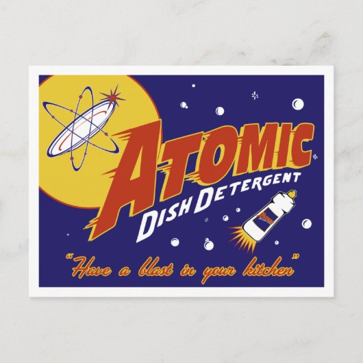 Postkarte des Atomalters: Atomic Dish Detergent (Vorderseite)