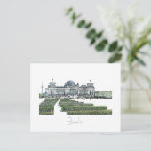 Postkarte des Berliner Reichstag-Gebäude (Stehend Vorderseite)