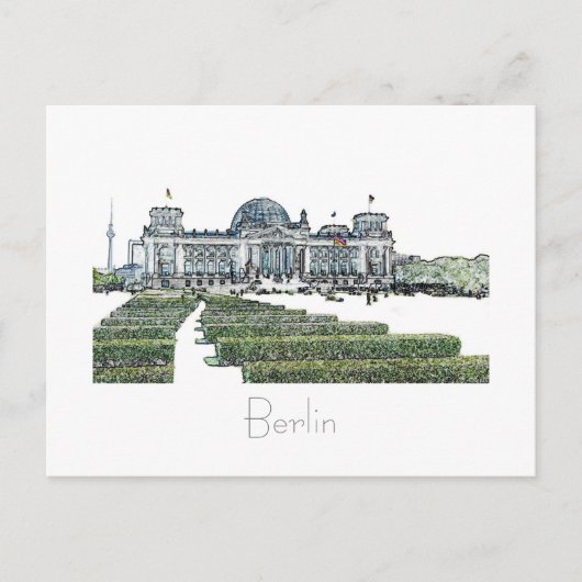 Postkarte des Berliner Reichstag-Gebäude (Vorderseite)
