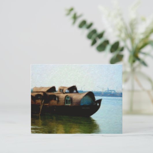 Postkarte des Bootshauses (Stehend Vorderseite)