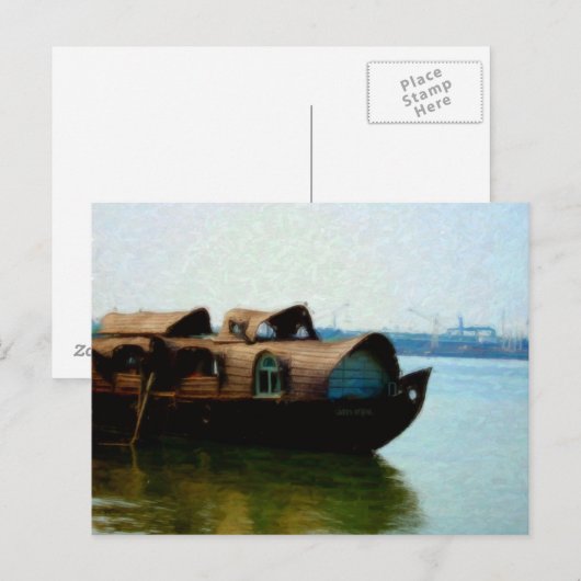 Postkarte des Bootshauses (Vorne/Hinten)