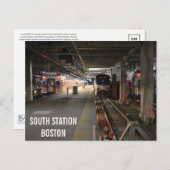 Postkarte des Boston South Station (Vorne/Hinten)