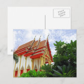 Postkarte des buddhistischen Tempels (Vorne/Hinten)