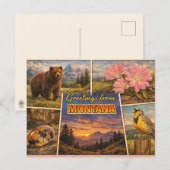 Postkarte des Bundesstaates Montana (Vorne/Hinten)