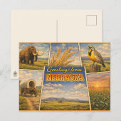Postkarte des Bundesstaates Nebraska (Vorne/Hinten)