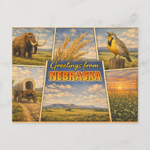 Postkarte des Bundesstaates Nebraska