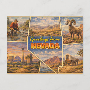 Postkarte des Bundesstaates Nevada