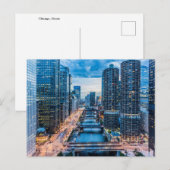 Postkarte des Chicago River (Vorne/Hinten)
