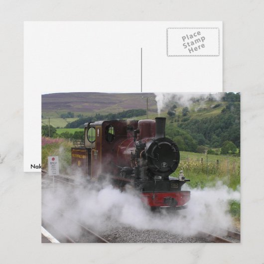 Postkarte des Dampfzuges (Vorne/Hinten)