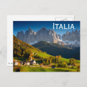 Postkarte des Dolomiten-Dorfes mit dem Text 'Itali (Vorne/Hinten)
