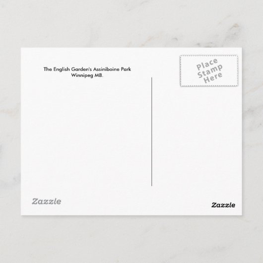 Postkarte des Englischen Gartens (Rückseite)