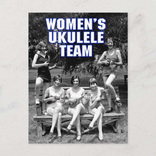 Postkarte des Frau-Uke-Teams (Vorderseite)