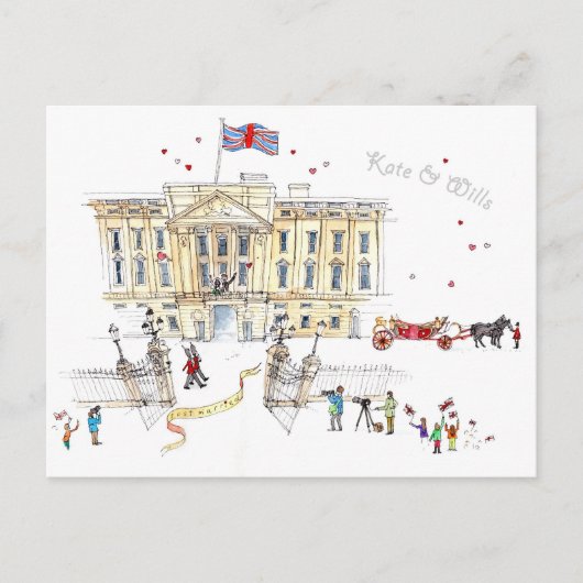 Postkarte des Gedenkens an Kate & Wills (Vorderseite)