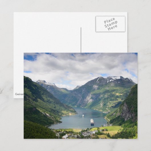 Postkarte des Geirangerfjords (Vorne/Hinten)