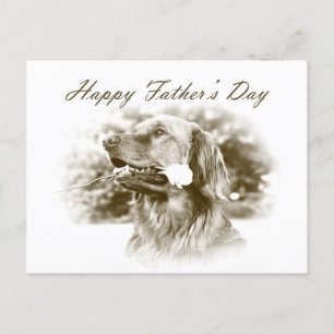 Postkarte des Golden Retriever Vatertag