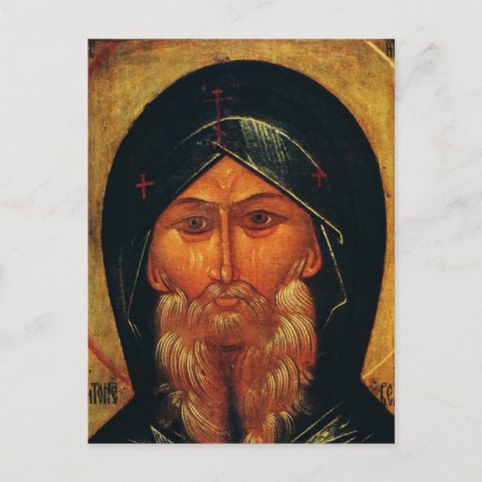 Postkarte des Heiligen Antonius der Wüste (Vorderseite)