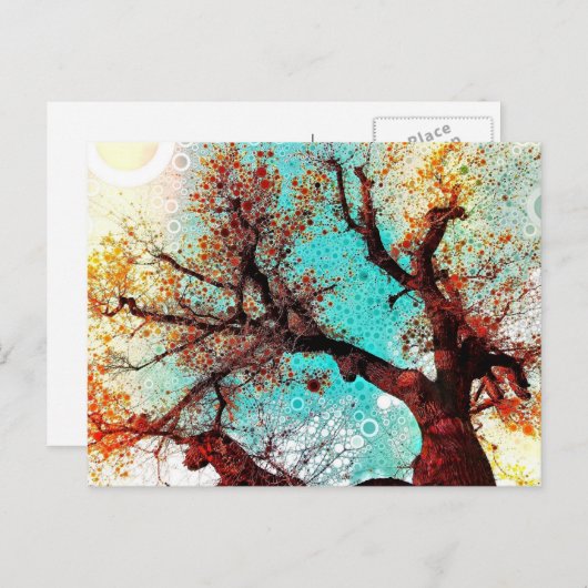 Postkarte des Herbstbaums (Vorne/Hinten)