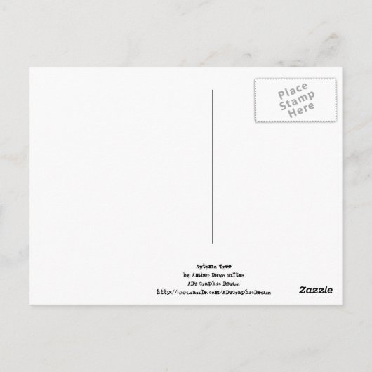 Postkarte des Herbstbaums (Rückseite)