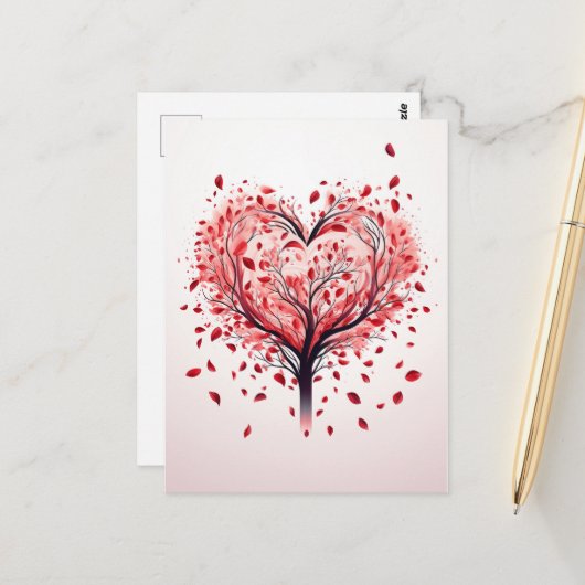 Postkarte des Herzbaums (Vorderseite/Rückseite Beispiel)