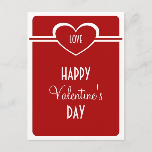 Postkarte des Herzens, Valentinstag, Deep Red (Vorderseite)